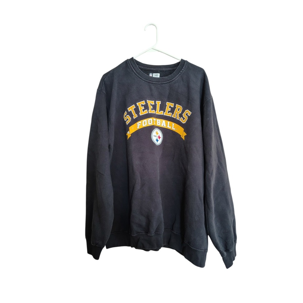 Vintage NFL Pittsburgh Steelers Logo‎ Athletic Black
Crewneck Sz. XL